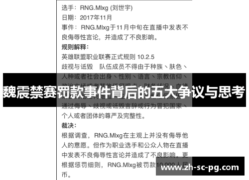 魏震禁赛罚款事件背后的五大争议与思考